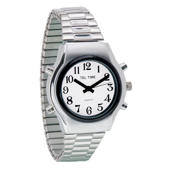 TelTime Mens Chrome Talking Watch